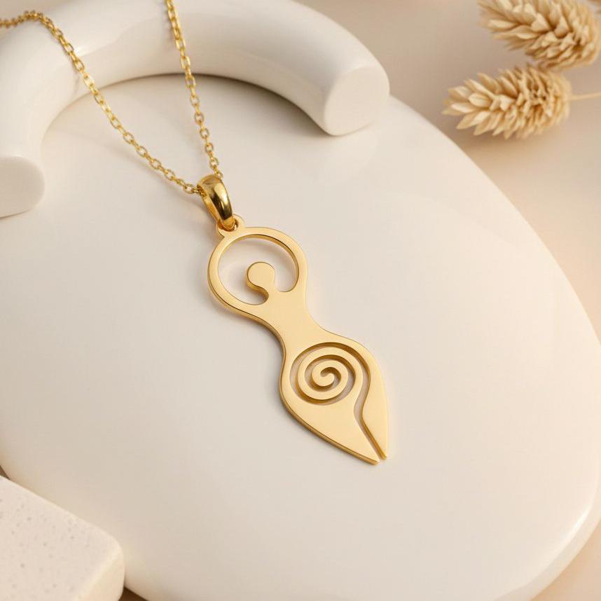 Spiral Goddess Necklace | 925 Sterling Silver for Women | Hecate Spiral Pagan Gothic Style | Spiritual Symbolic Gift