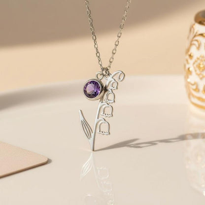 May Birth Flower Necklace | 925 Sterling Silver Women | Floral Birthstone Style | May Birthday Gift