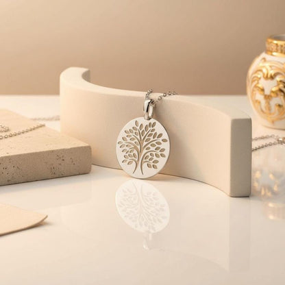 Tree of Life Necklace | 925 Sterling Silver Women Pendant | Symbolic Family Tree Jewelry | Meaningful Gift for Her