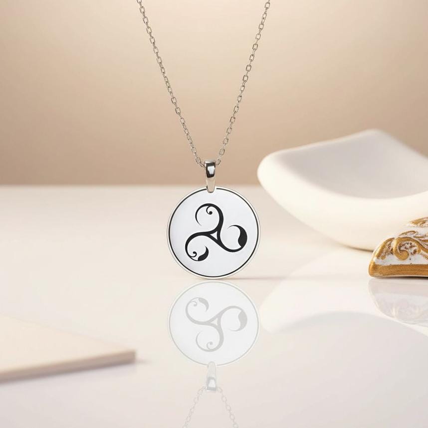 Triskele Medallion Necklace | 925 Sterling Silver Jewelry | Celtic Norse Sacred Geometry | Spiritual Symbol Gift