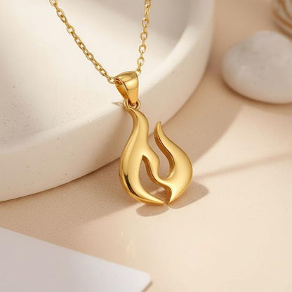 Flame Energy Symbol Necklace | 925 Sterling Silver | Spiritual Minimal Design | Transformational Gift