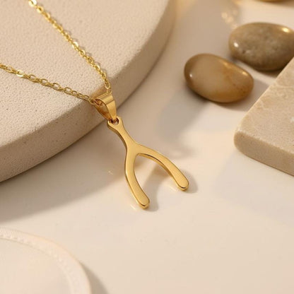 Wishbone Necklace | 925 Sterling Silver | Minimal Lucky Symbol | Good Luck Gift