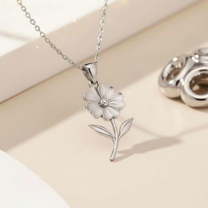 Primrose Flower Pendant Necklace | 925 Sterling Silver | Botanical Floral Jewelry | February Birth Flower Gift