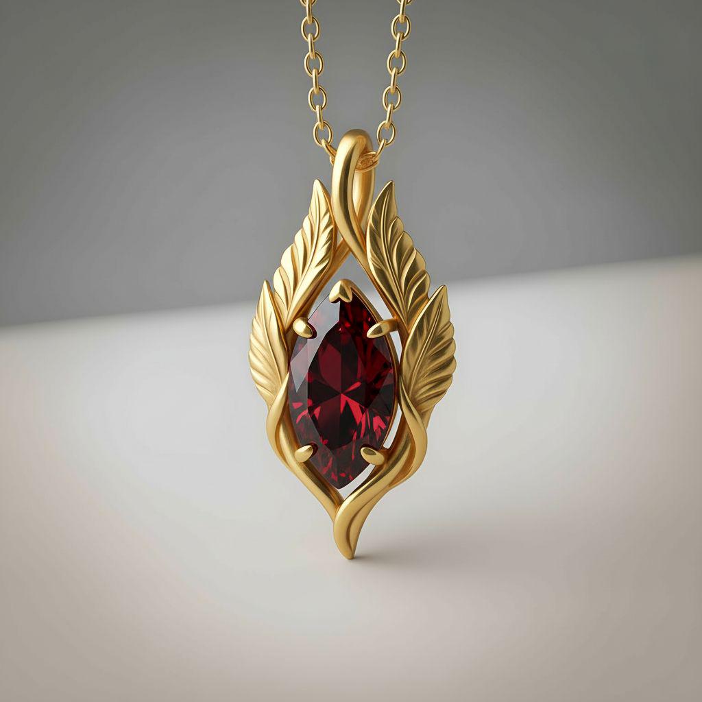 Elven Leaf Marquise Necklace | 925 Sterling Silver | Forest Elf Fantasy Jewelry | Enchanted Gift