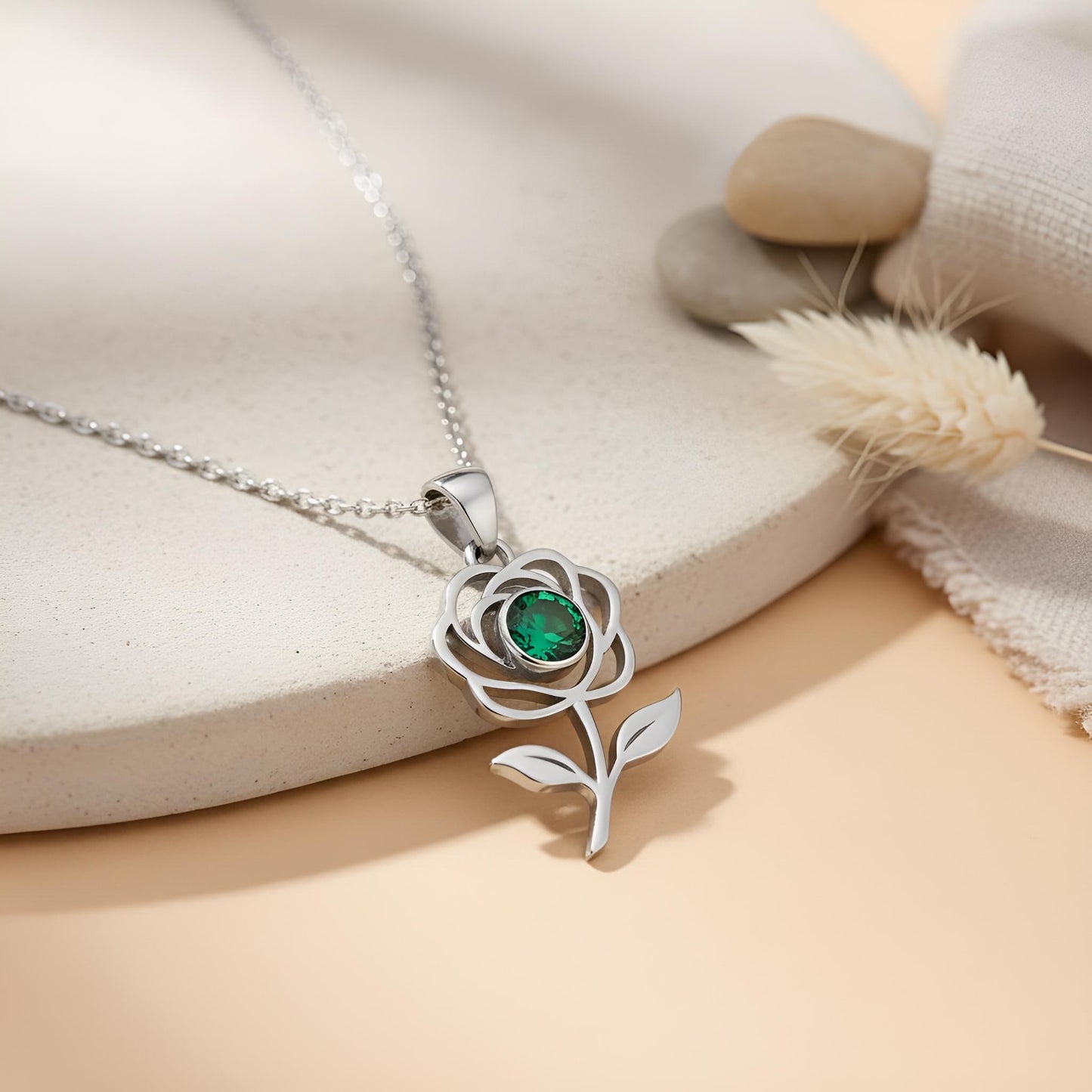 Rose Flower Necklace | 925 Sterling Silver | Romantic Floral Symbolism | Meaningful Love Gift