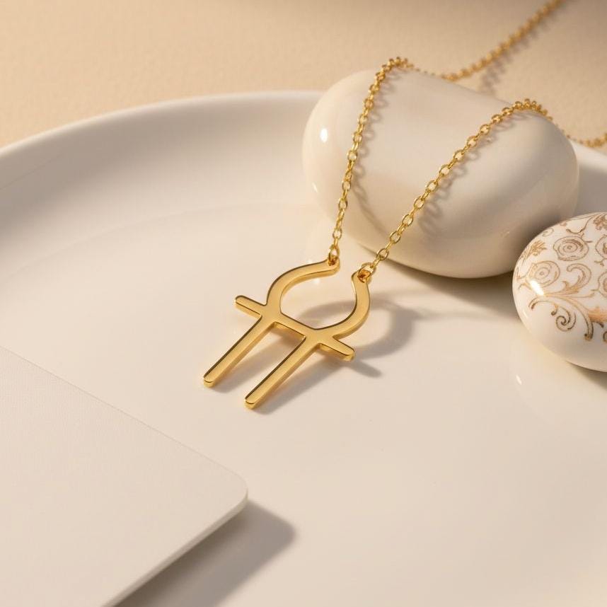 Vesta Hearth Symbol Necklace | 925 Sterling Silver Jewelry | Goddess Astrology Amulet | Meaningful Spiritual Gift