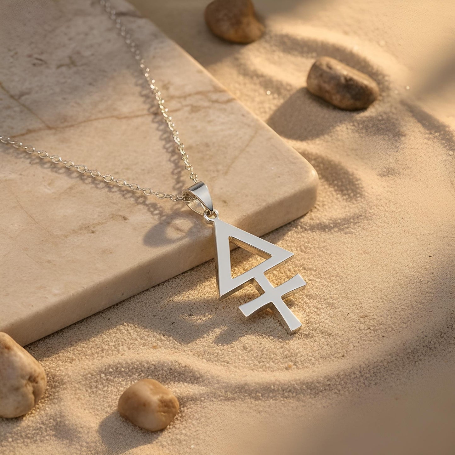 Esoteric Sulfur Necklace | 925 Sterling Silver | Alchemy Symbol Jewelry | Meaningful Spiritual Gift