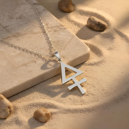 Esoteric Sulfur Necklace | 925 Sterling Silver | Alchemy Symbol Jewelry | Meaningful Spiritual Gift