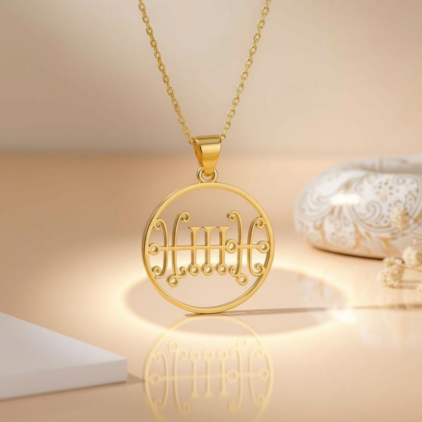 Seal of Sallos Necklace | Gold Plated Sterling Silver | Goetia Sigil Jewelry | Meaningful Spiritual Gift