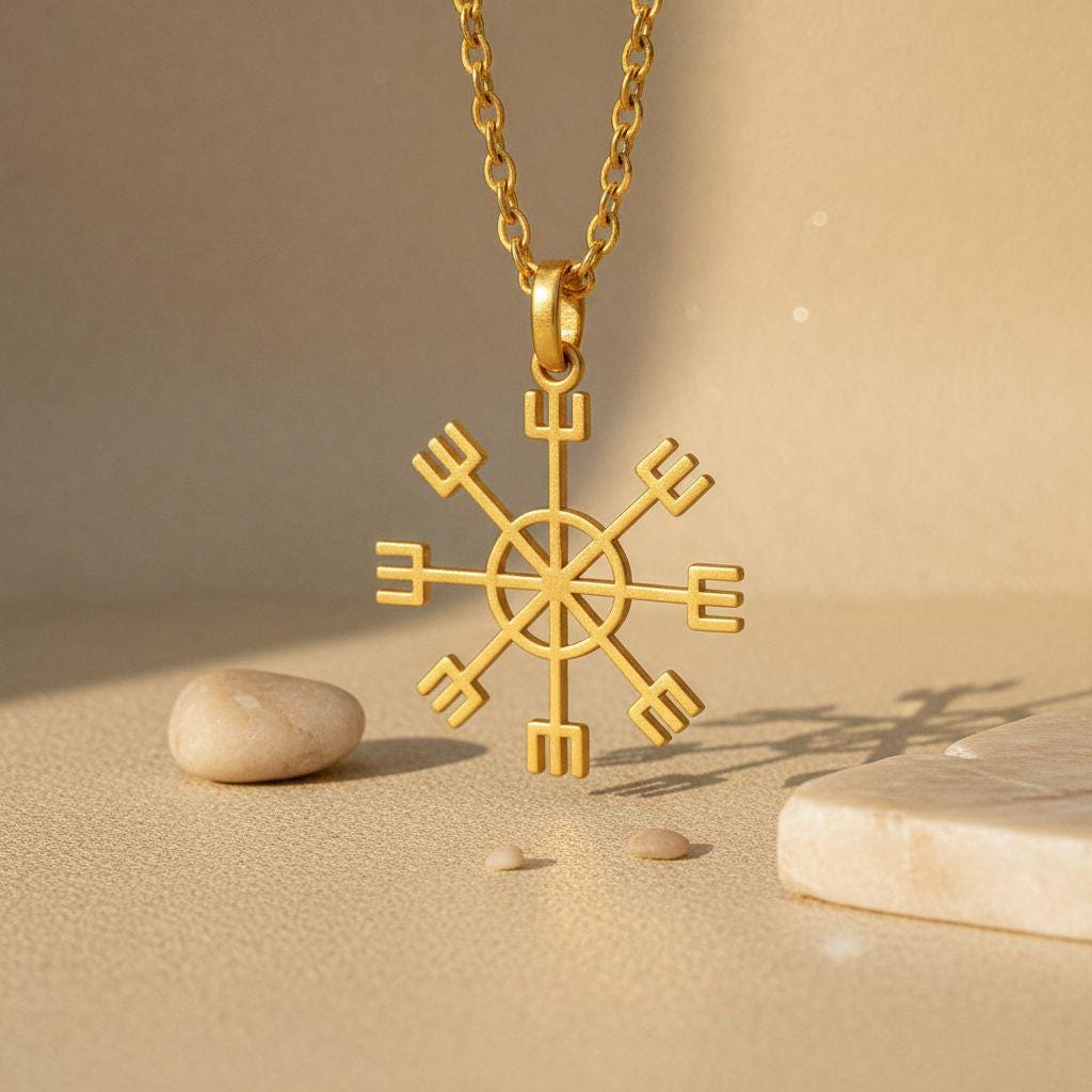 Vegvisir Sun Compass Necklace | 925 Sterling Silver | Norse Mythology Symbol | Guidance & Protection Gift