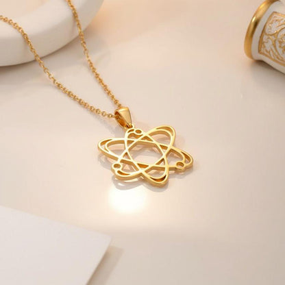 Atom Necklace | 925 Sterling Silver | Minimalist Science Symbol | Meaningful Gift for Thinkers
