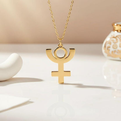 Pluto Symbol Necklace | 925 Sterling Silver | Astrology Planet Jewelry | Gift of Transformation