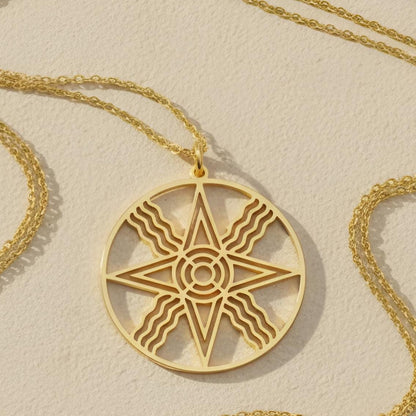 Sumerian Sun Pendant | Sterling Silver Necklace | Ancient Solar Symbol | Meaningful Spiritual Gift