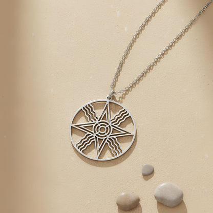 Sumerian Sun Pendant | Sterling Silver Necklace | Ancient Solar Symbol | Meaningful Spiritual Gift