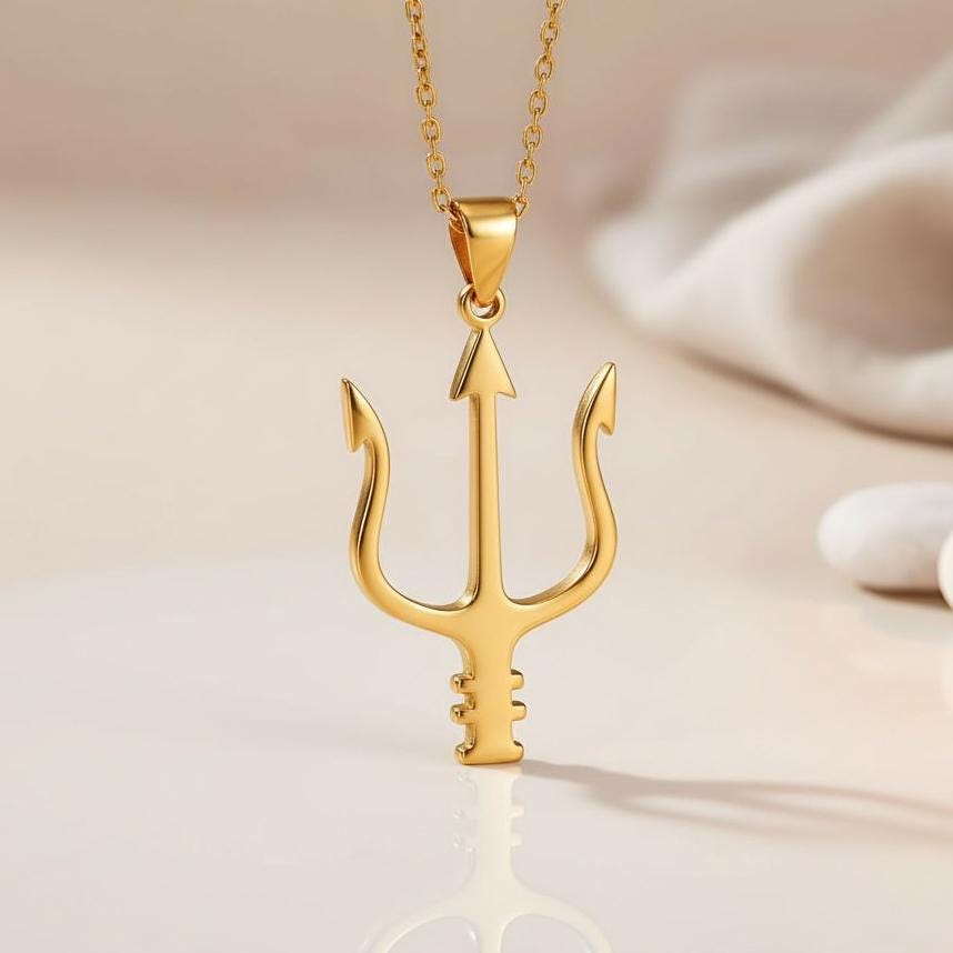 Neptune Trident Necklace | 925 Sterling Silver | Mythology Sea God Symbol | Meaningful Gift for Ocean Lovers