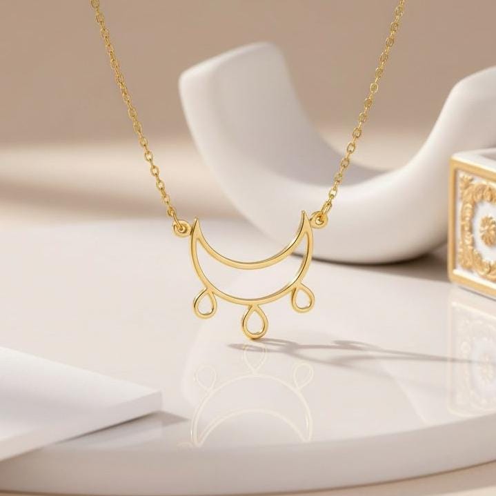Crescent Moon Necklace, | 925 Sterling Silver | Celestial Minimalist Design | Everyday Wear & Thoughtful Gift