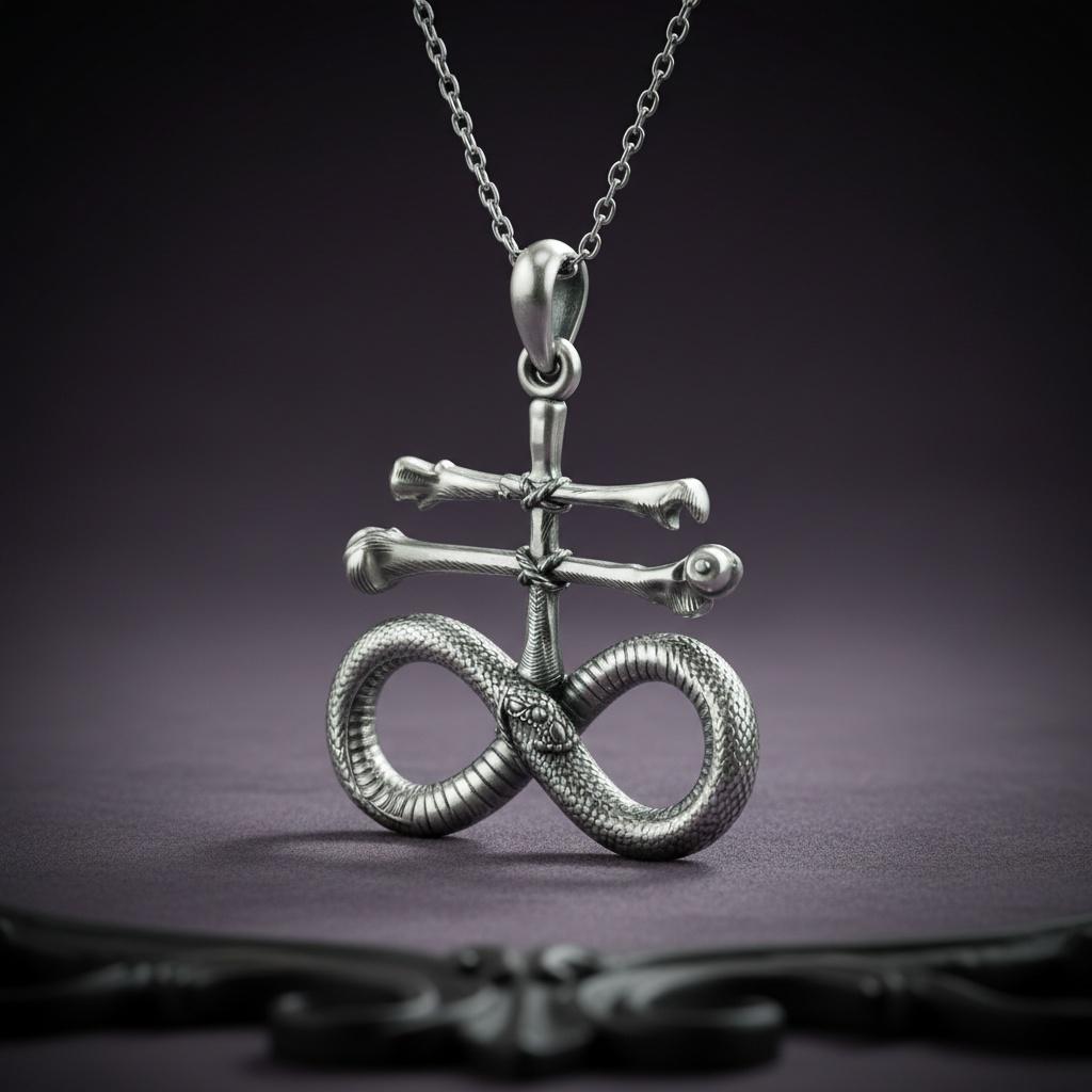 Leviathan Cross Necklace | 925 Sterling Silver | Gothic Alchemy Symbol | Spiritual Gift