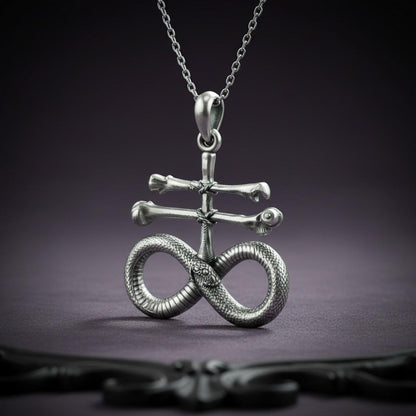 Leviathan Cross Necklace | 925 Sterling Silver | Gothic Alchemy Symbol | Spiritual Gift
