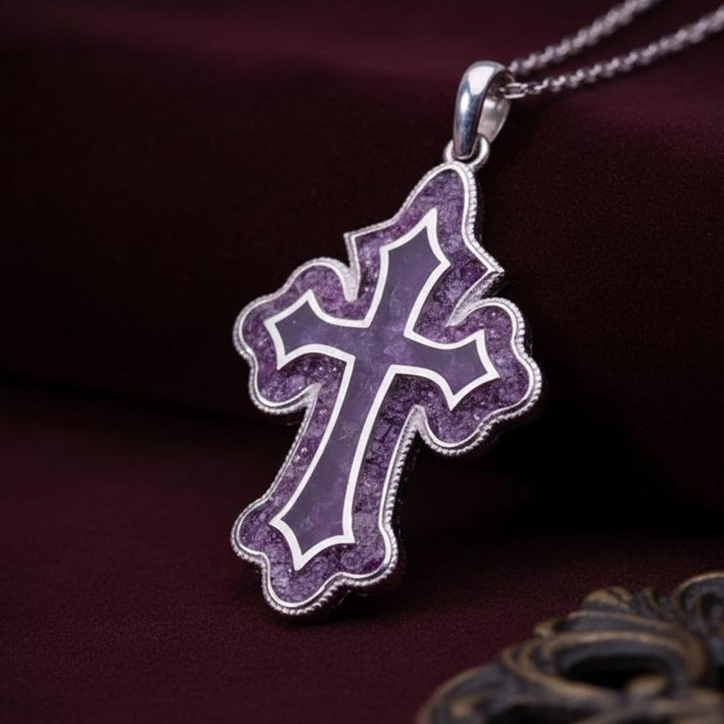 Amethyst Cross Pendant Necklace | 925 Sterling Silver | Spiritual Christian Gemstone Design | Meaningful Faith Gift