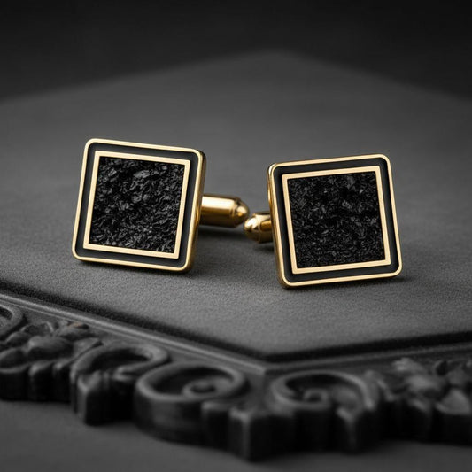 Black Onyx Cufflinks | 925 Sterling Silver Mens Jewelry | Vintage Minimalist Style | Wedding Gift for Groom