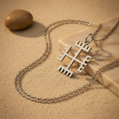 Vegvisir Necklace | 925 Sterling Silver | Viking Spiritual Minimalist | Meaningful Protection Gift
