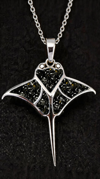 Amethyst Manta Ray Necklace | 925 Sterling Silver Marine Pendant | Natural Gemstone Ocean Jewelry | Birthday Gift