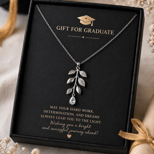 Silver Willow Drop Necklace student graduation gift | 925 Sterling Silver | Nature Inspired Elegance | Milestone Celebration