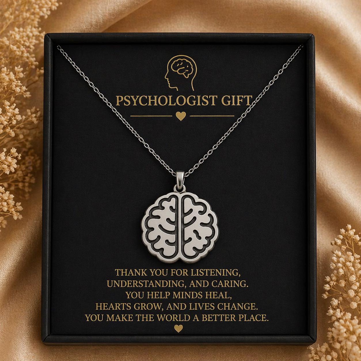 Brain Necklace | 925 Sterling Silver Jewelry | Intelligence & Mind Symbol Pendant | Meaningful Gift for Psychologists