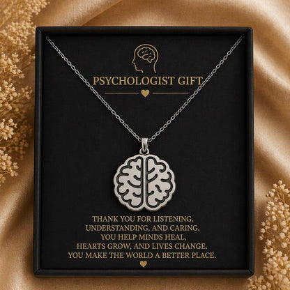 Brain Necklace | 925 Sterling Silver Jewelry | Intelligence & Mind Symbol Pendant | Meaningful Gift for Psychologists