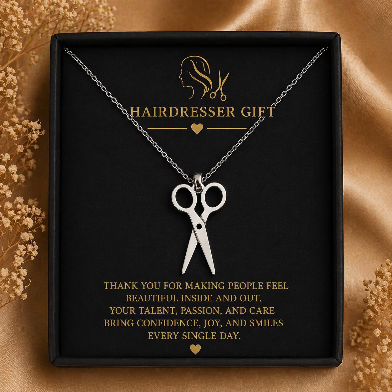 Scissors Necklace | 925 Sterling Silver Jewelry | Creativity & Craft Symbol Pendant | Meaningful Gift for Hairdressers