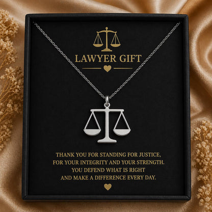 Scales of Justice Necklace | 925 Sterling Silver Jewelry | Lawyer Balance Pendant | Meaningful Graduation Gift