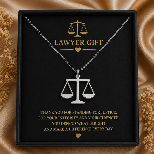 Scales of Justice Necklace | 925 Sterling Silver Jewelry | Lawyer Balance Pendant | Meaningful Graduation Gift
