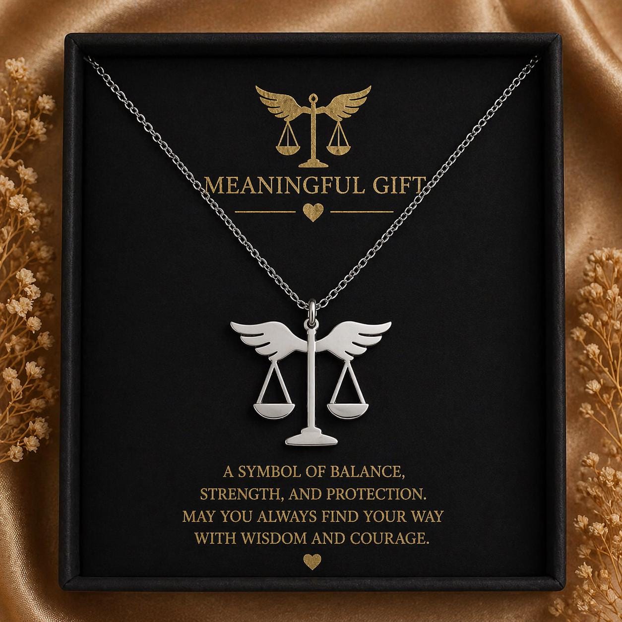 Justice Scales Necklace | 925 Sterling Silver Jewelry | Law & Balance Symbol Pendant | Meaningful Gift for Lawyers