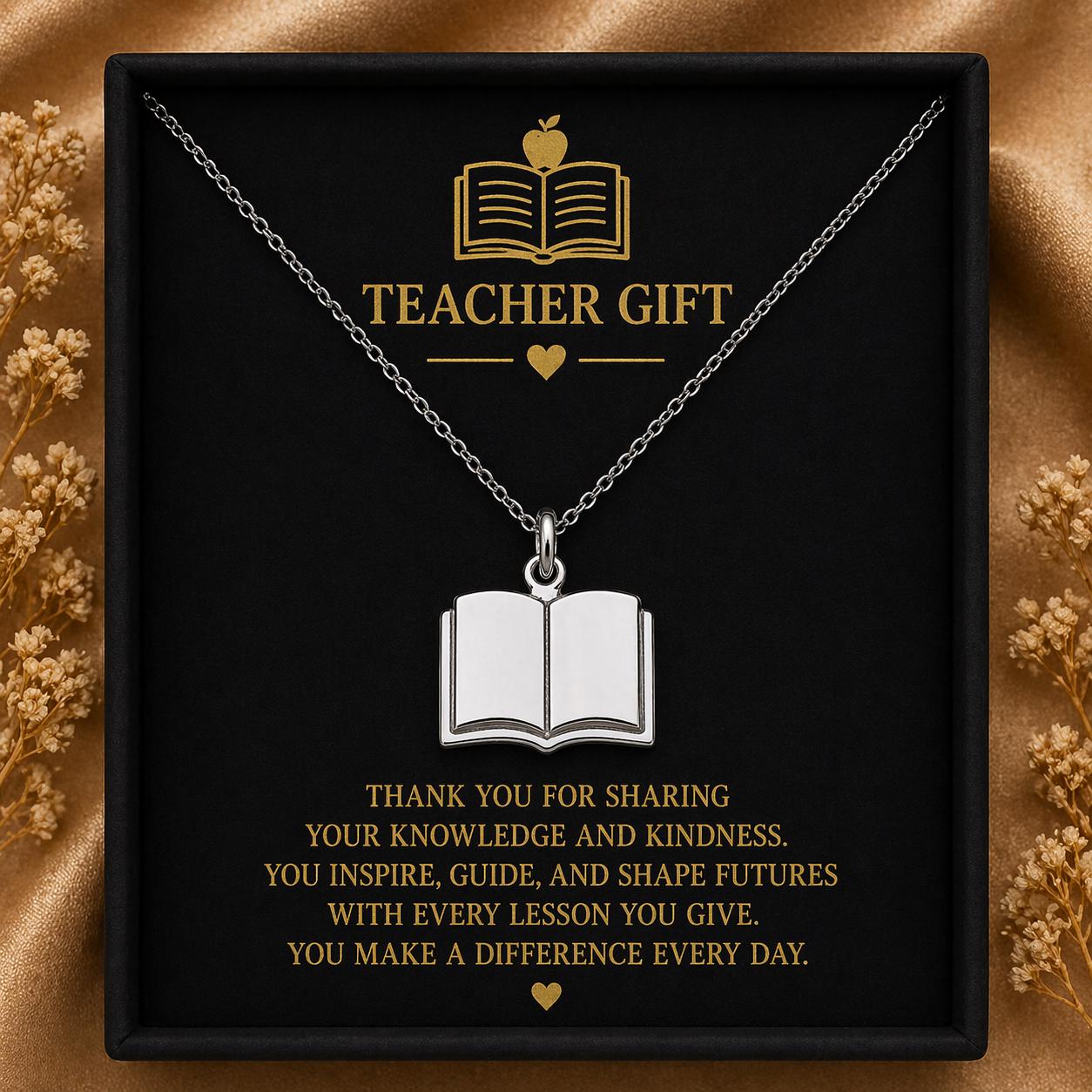 Open Book Necklace | 925 Sterling Silver Jewelry | Minimalist Knowledge Symbol | Meaningful Gift for Teachers and Book Lovers