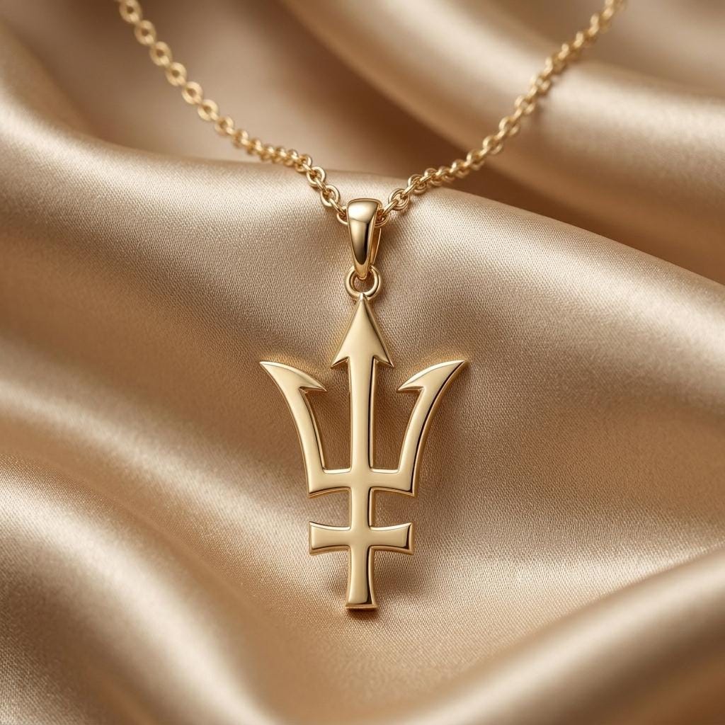Neptune Symbol Necklace | 925 Sterling Silver | Astrology Mythology | Spiritual & Thoughtful Gift