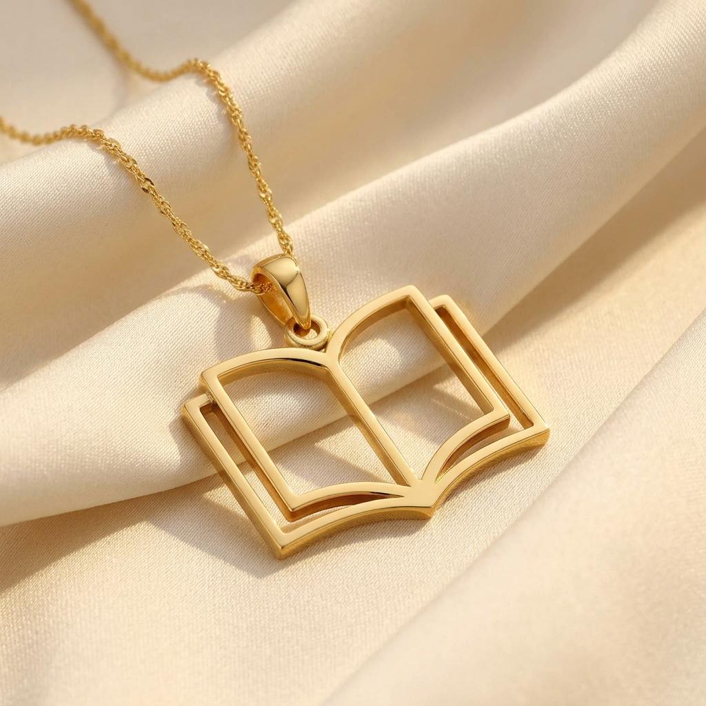 Open Book Necklace | 925 Sterling Silver for Readers | Minimal Literary Symbol | Meaningful Gift for Book Lovers