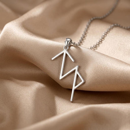 Viking Success rune | Sterling Silver Gold Necklace | Norse Mythology Jewelry | Gift for Strength & Prosperity