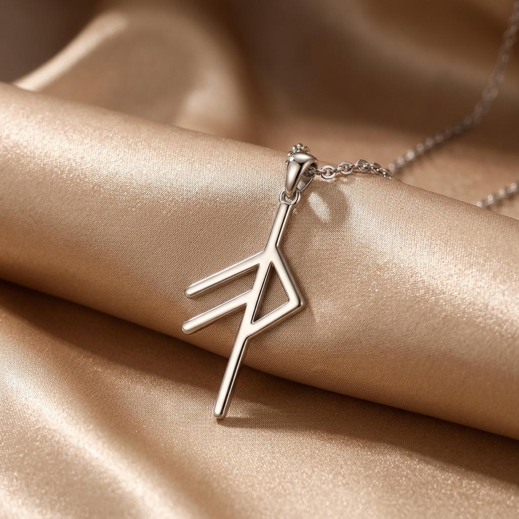 Viking Grice Rune Pendant Necklace | Sterling Silver . Gold Plated | Norse Mythology Amulet | Protection & Strength Gift