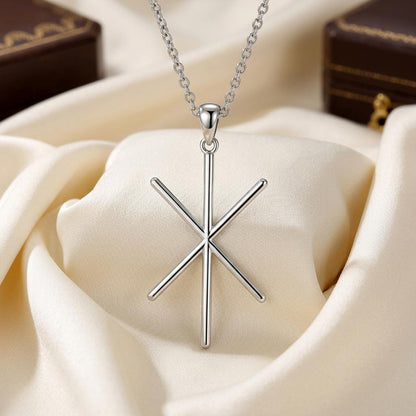 Viking Strength Bind Rune Necklace | 925 Sterling Silver | Norse Mythology Jewelry | Empowerment Gift