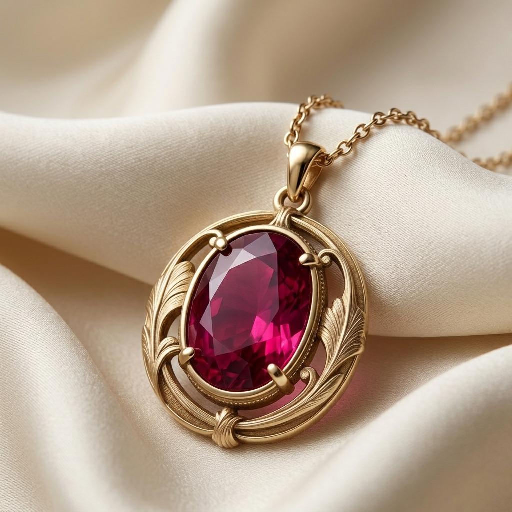 Vintage Birthstone Necklace | 925 Sterling Silver for Her | Art Nouveau Vintage Style | Birthday Anniversary Gift
