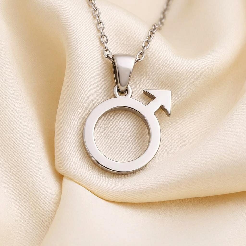 Mars Necklace, Symbol Pendant, Handmade Sterling Silver Minimalist Jewelry | 925 Sterling Silver | Astrological Symbolism | Empowerment Gift