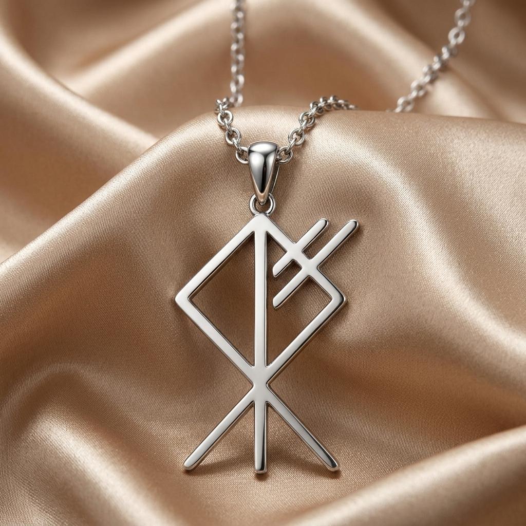 Viking Wulf Bind Rune Necklace | Sterling Silver | Norse Mythology | Symbol of Protection