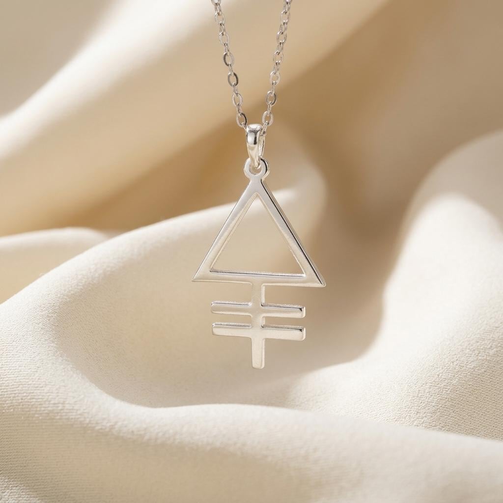 Phosphorus Symbol Necklace | 925 Sterling Silver | Alchemical Symbol Jewelry | Unique Symbolic Gift