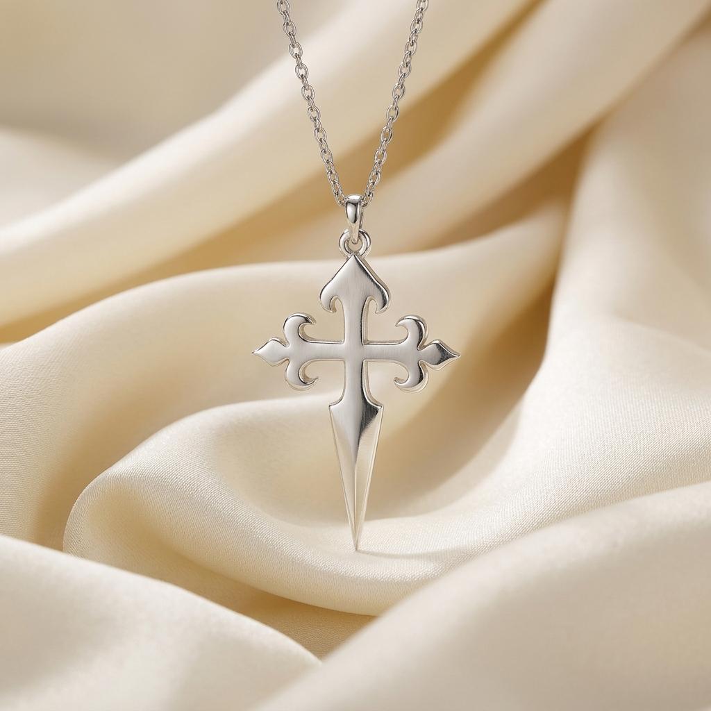 Gothic Cross Dagger Pendant Necklace | 925 Sterling Silver | Gothic Medieval Style | Meaningful Statement Gift