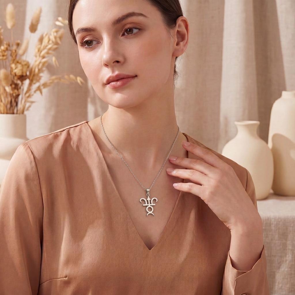 Varuna Symbol Necklace:Handmade 925 Sterling Silver,Cosmic Balance |Spiritual Jewelry | Mystical Symbolic Design | Thoughtful Spiritual Gift