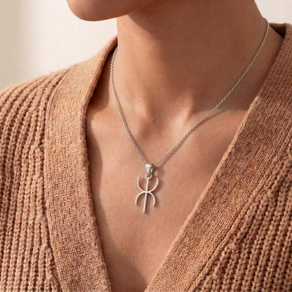 Duality Symbol Necklace | 925 Sterling Silver | Berber Yaz Symbol | Meaningful Gift