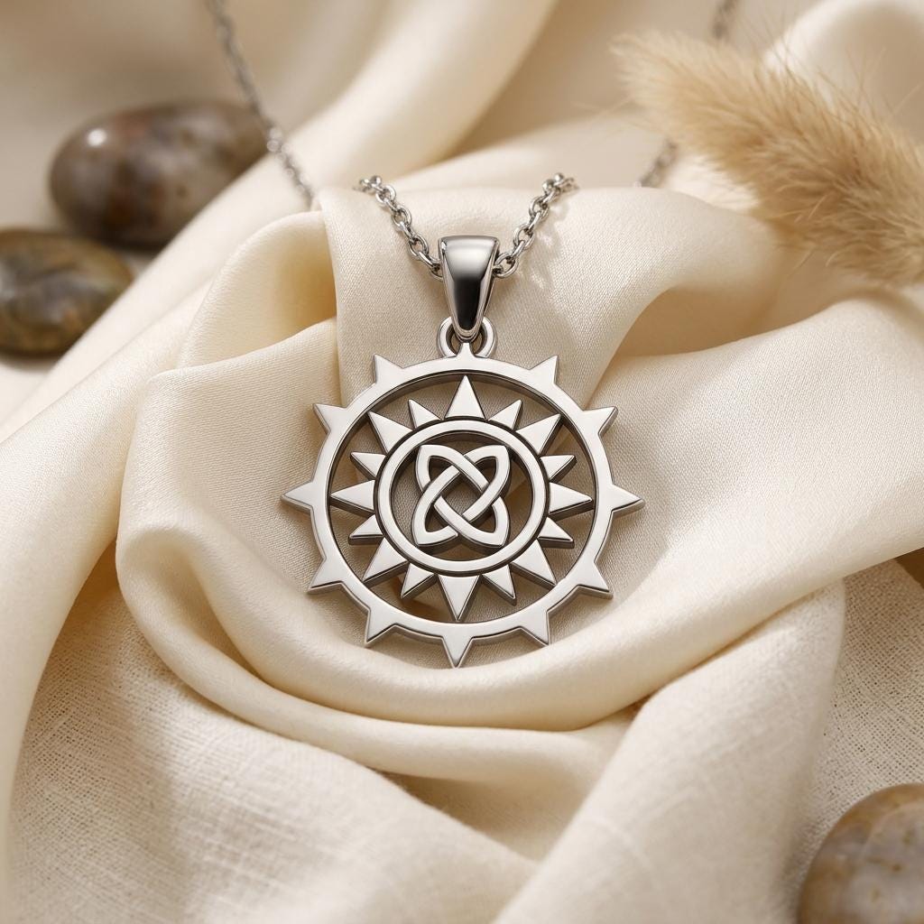 Circle Knot Necklace, | 925 Sterling Silver | Celtic Knot Symbolism | Meaningful Connection Gift