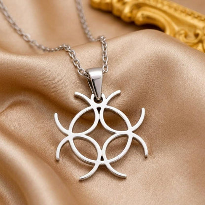 Silver Circle Knot Necklace, Silver Solar Mandala Pendant | 925 Sterling Silver | Symbolic Geometric Design | Meaningful Gift for Her