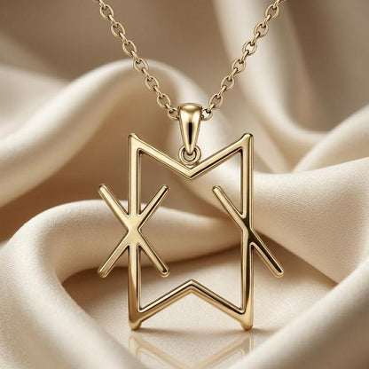 Viking Vital Energy Bind Rune Necklace | 925 Sterling Silver | Norse Runic Symbolism | Empowerment & Vitality Gift