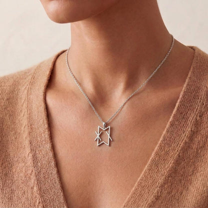 Viking Vital Energy Bind Rune Necklace | 925 Sterling Silver | Norse Runic Symbolism | Empowerment & Vitality Gift
